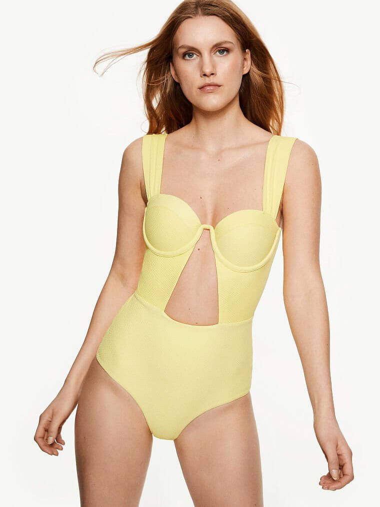 Yellow Bustier One-piece Swimsuit for Pale Skin