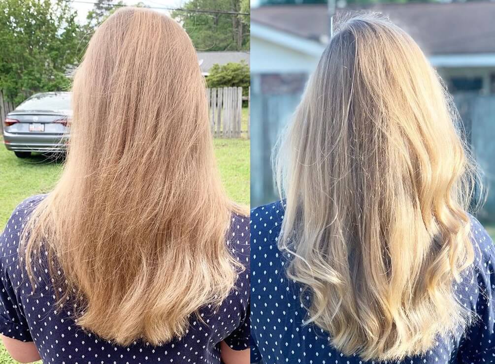 Lighten Hair with Hydrogen Peroxide Before and After