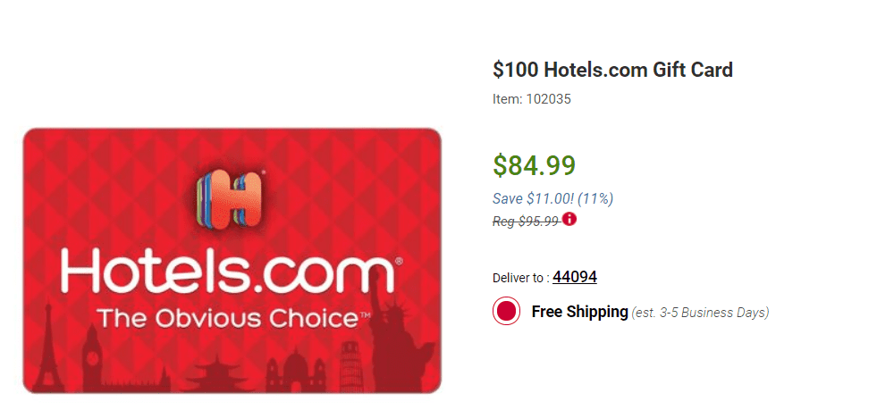 Where To Buy A Hotel.com Gift Card