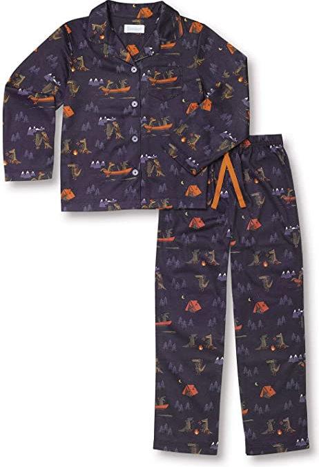 PajamaGram Pajamas for Kids - Crocodile Kids Button Down Pajamas