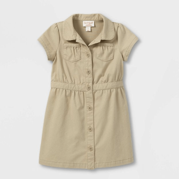 Toddler Girls' Short Sleeve Uniform Safari Dress