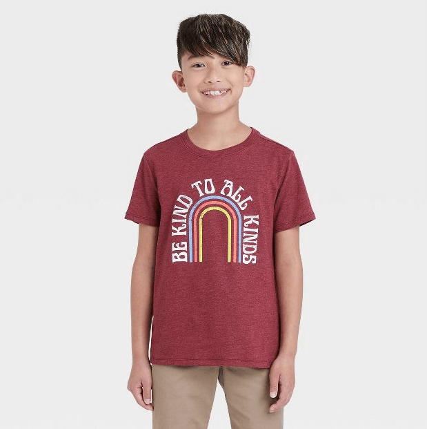 Boys' 'Be Kind to all Kinds' Graphic Short Sleeve T-Shirt 