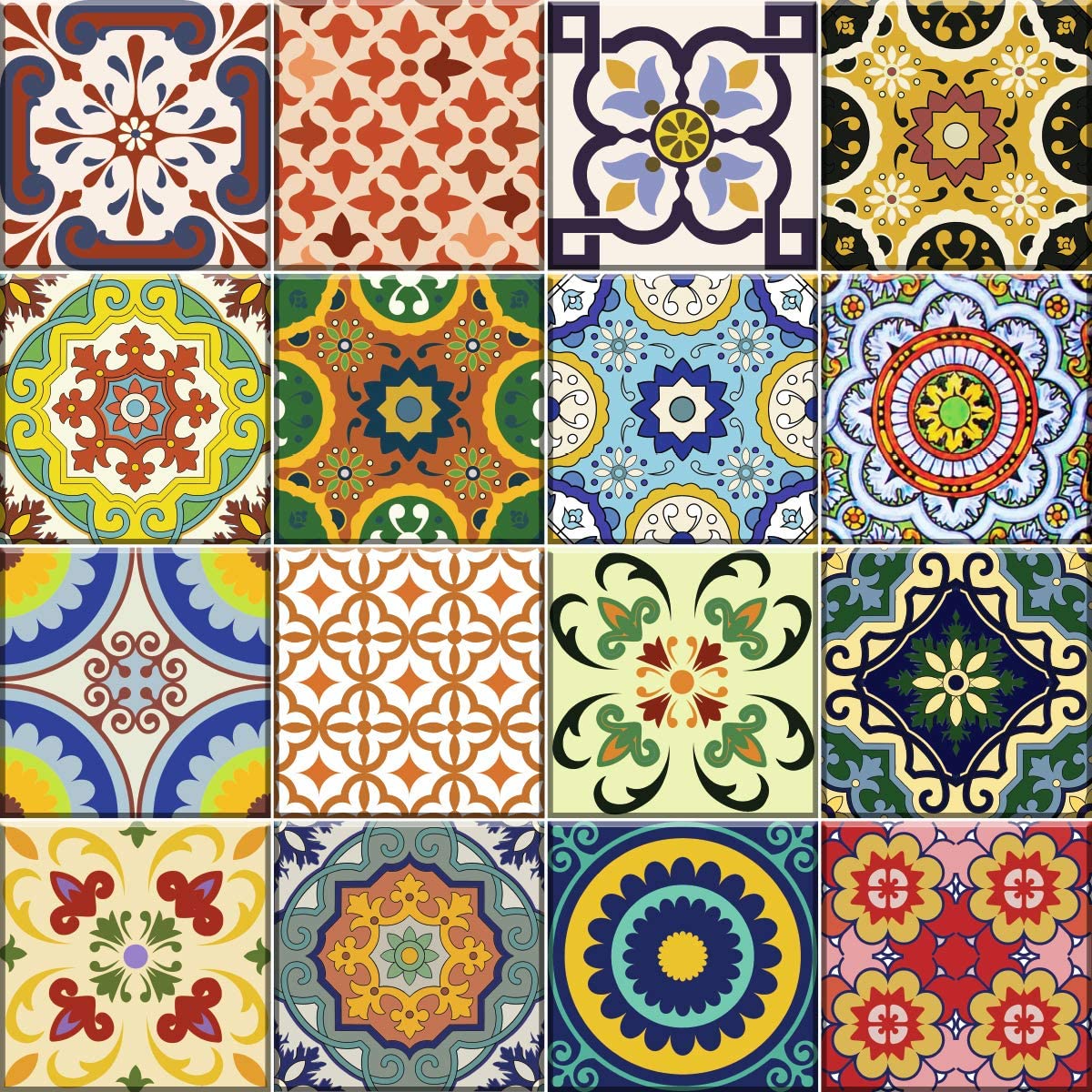 Traditional Talavera Tiles Stickers Bathroom & Kitchen