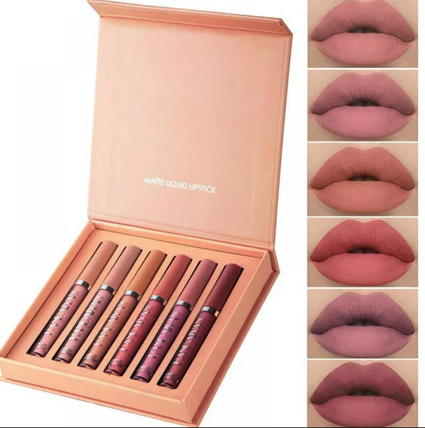 Lipstick Set Waterproof Long Lasting Dark Red Matte Mat Lipstick Gift Set