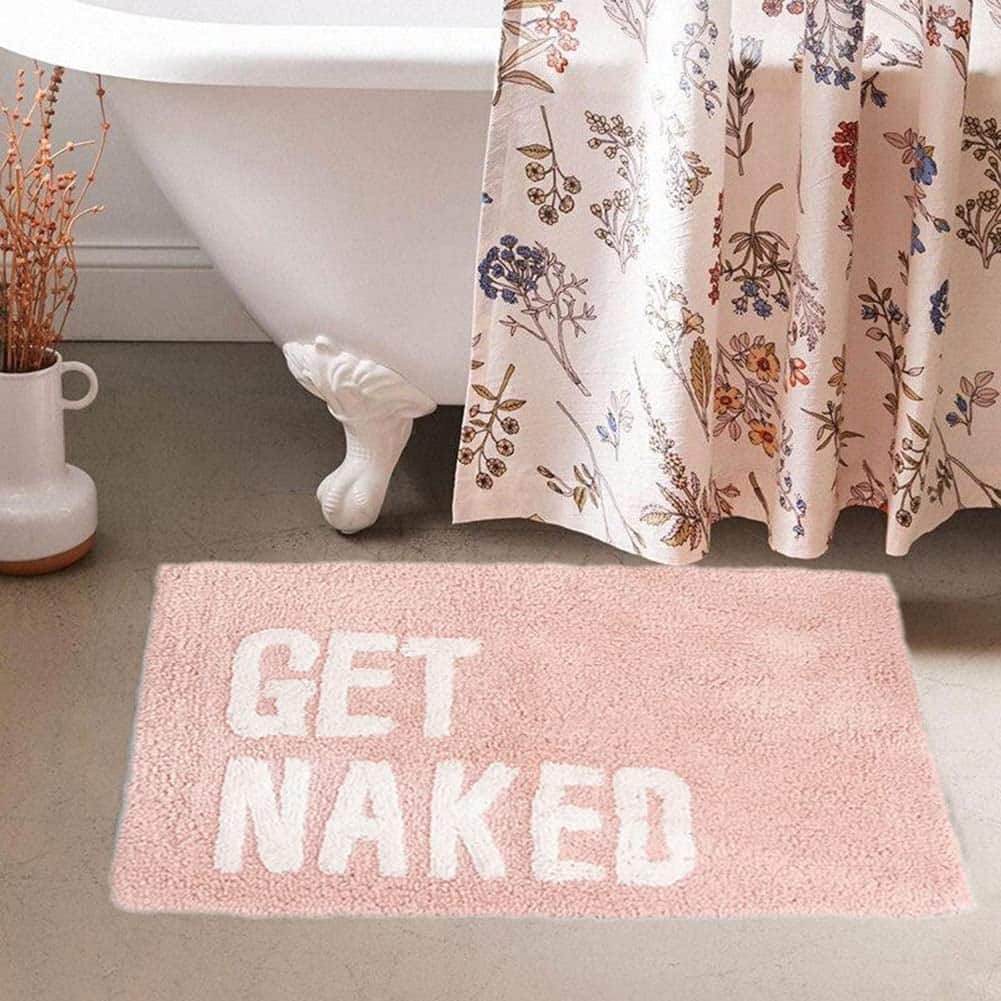 pink Bath Mat in bathroom - shein home decor ideas