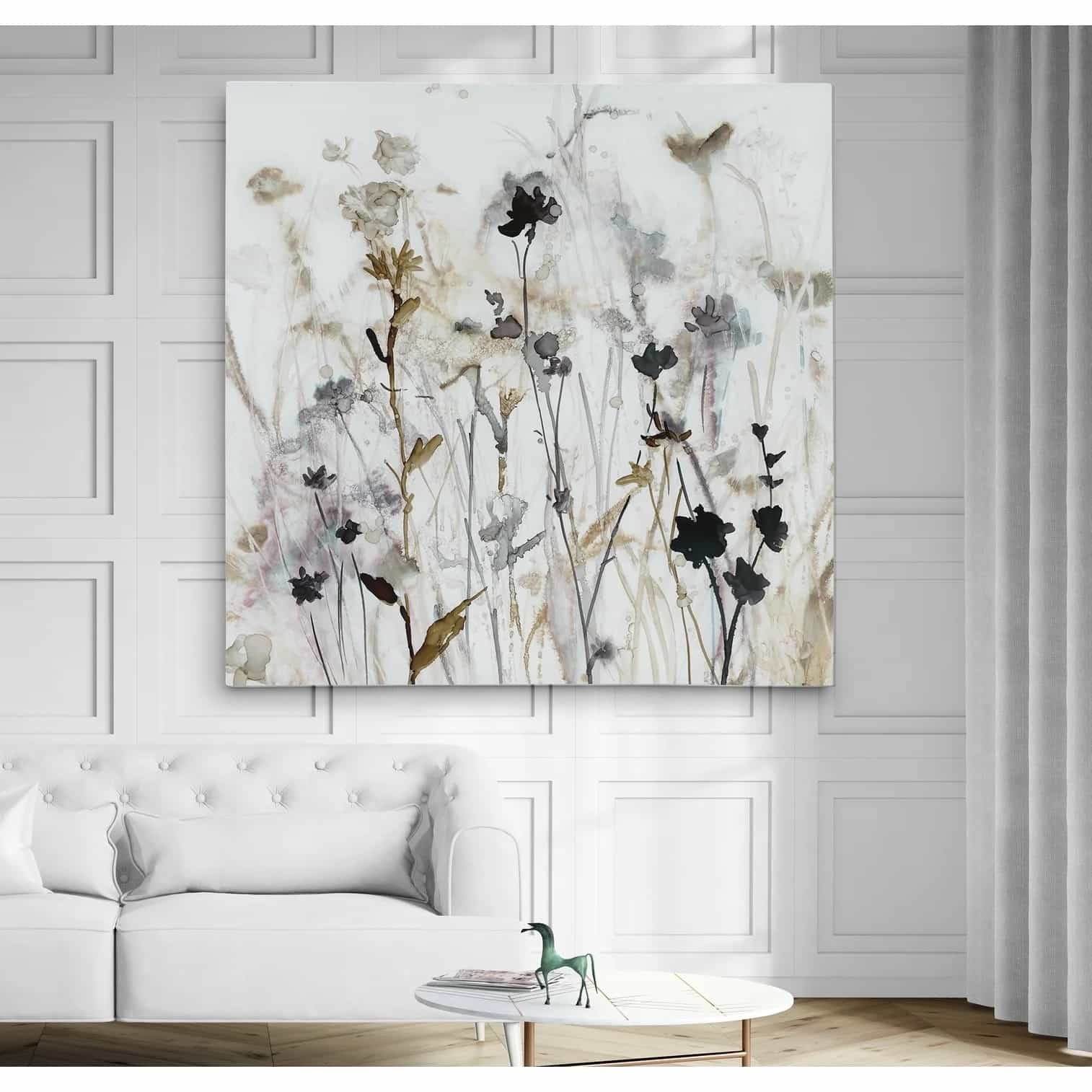 Large Framed Wall Art: Wildflower Mist I