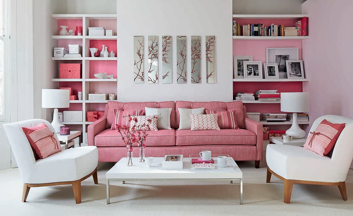 Pink-Toned Aesthetic Living Room