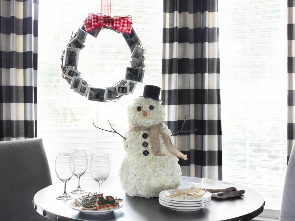 Art Of Snowman and Floral Centerpiece