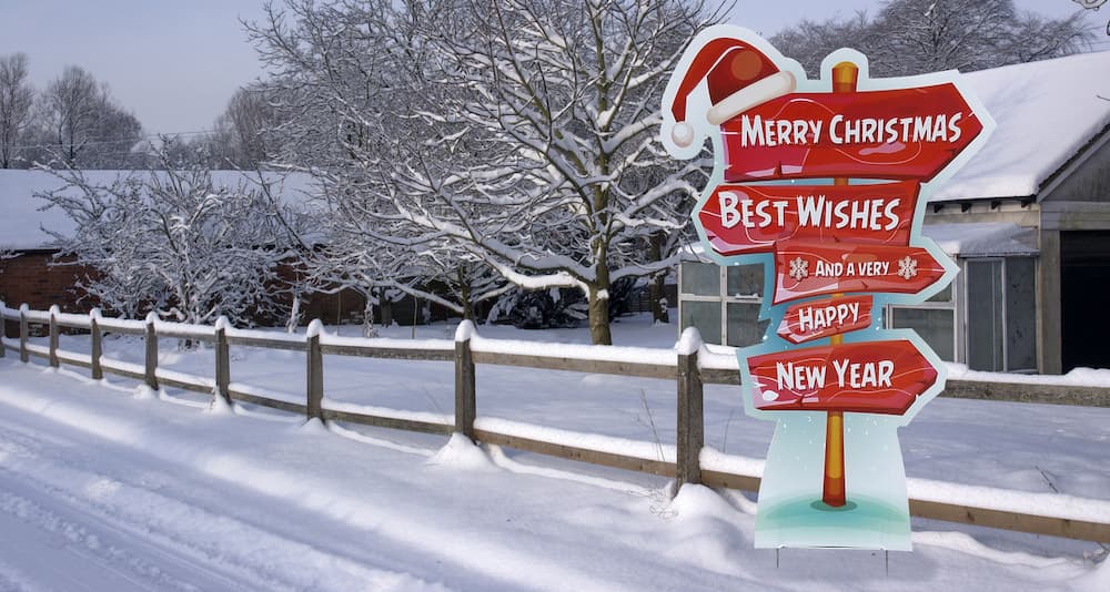 Directional Holiday Sign
