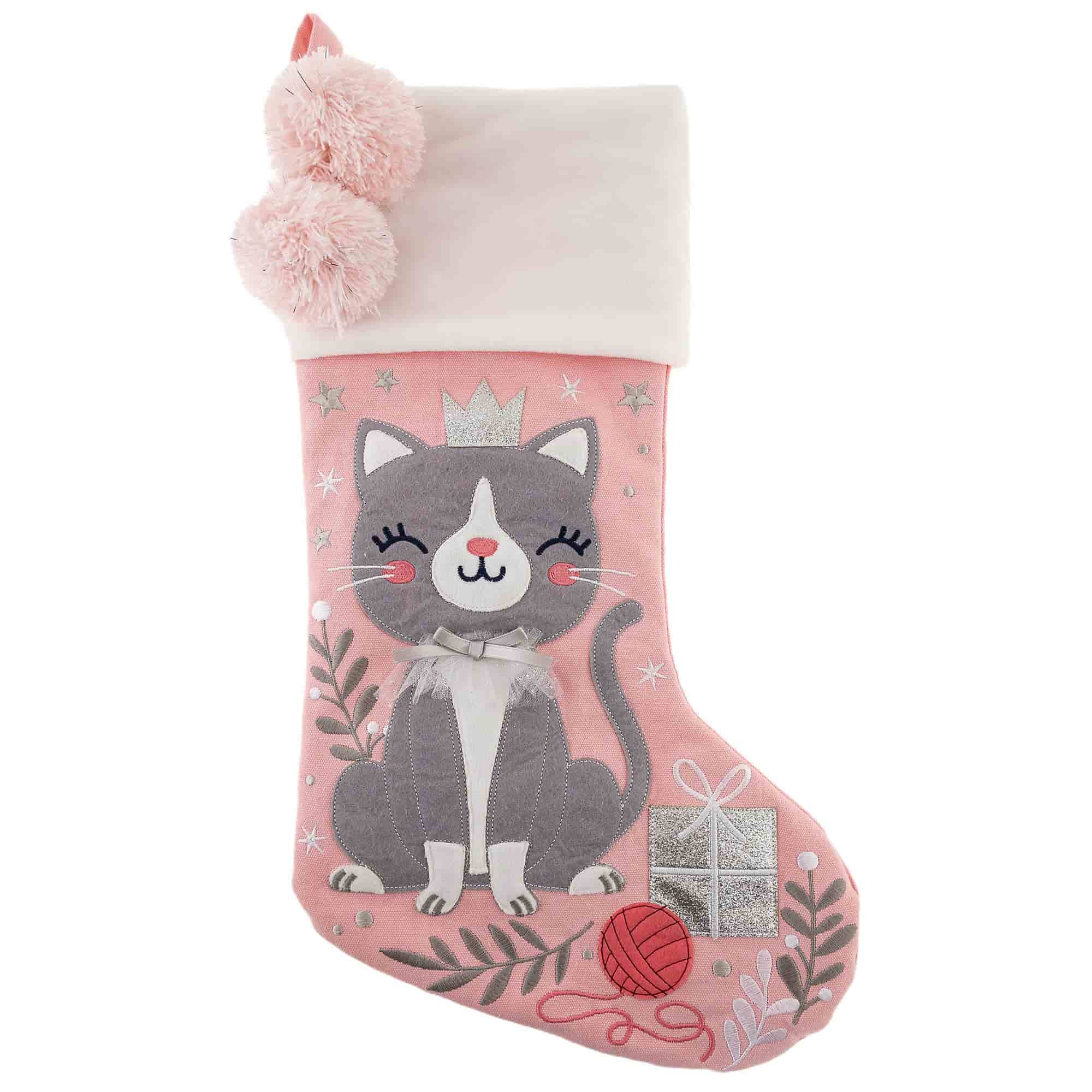 Stephen Joseph character cat needlepoint stockings - needlepoint christmas stockings 