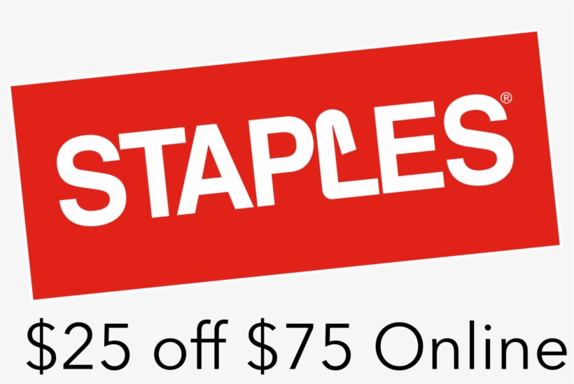 staples logo 25 off $75 online - staples coupon code 25 off $75