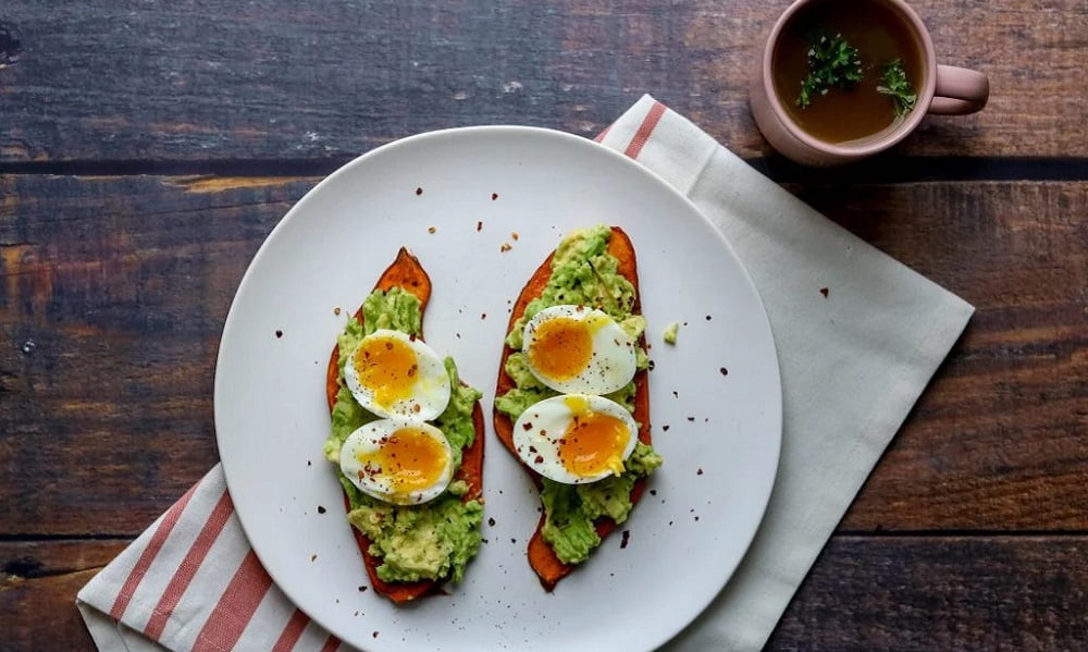 Noom green breakfast ideas - Wheat toast with mashed sweet potato