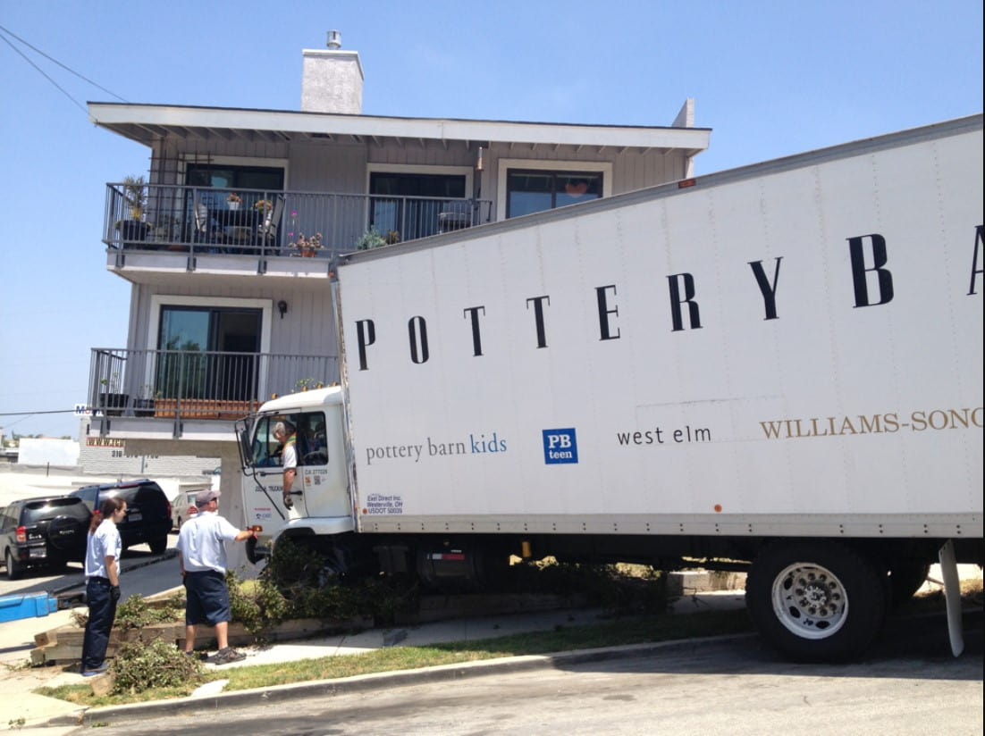 Pottery Barn Buchanan review - Pottery Barn delivery truck